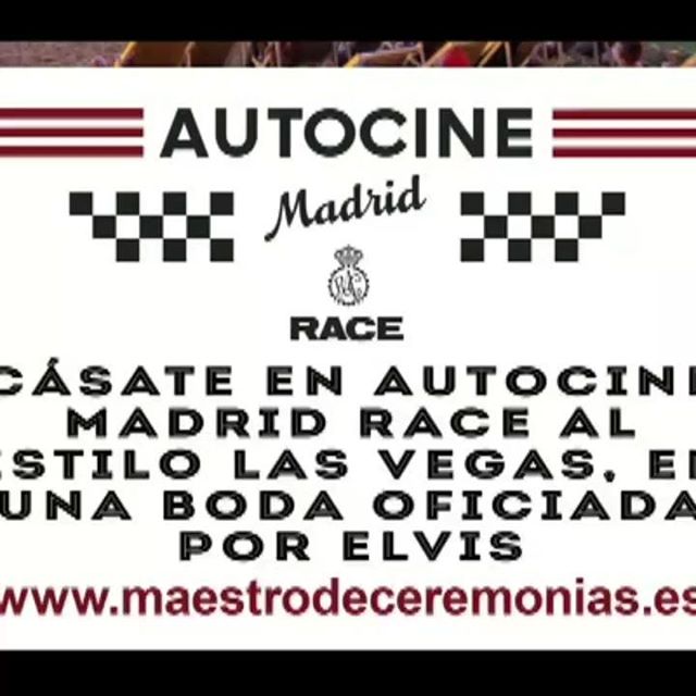 ¿Quieres que te case Elvis? Ven este fin de semana 14 y 15 de Septiembre de 2018 de 20.00 a 22.00 a Auto Cine Race Madrid! www.maestrodeceremonias.eshttps://www.youtube.com/watch?v=zz8ubm-HwCs#autocinemadridrace#autocinemadridrace #revistaelduende @revista_el_duende @autocinemadridrace_oficial